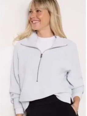 Varley Light Blue Half-Zip Sweatshirt